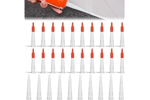 Nadisean 30 Stück Kartuschenspitzen, 20 Silikonspitzen mit Kappen, 10 Silikontüllen ohne Kappen, Ersatzspitzen Abdichten Kappen, Silikonkartuschen,Silikondüsen für Silikonkartuschen Dichtmittel