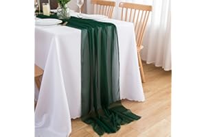 CHUQING Camino de Mesa de Gasa, Verde Oscuro, 70 x 300 cm, en Verde, Camino de Mesa, decoración de Mesa de Boda