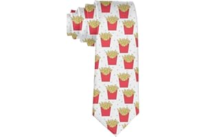 COLORFULSKY Tie Funny Neckties French Fries Fashion Wide Novelty Neck Ties For Men teen