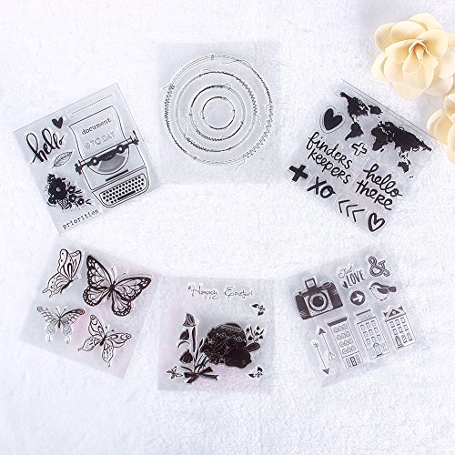 calistouk Mini Quadratischer transparent Gummi Stempel Seal DIY Album Craft Scrapbooking Dekoration, 3 - 5