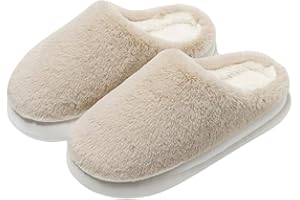 VPQILH Pantofole Donna Invernali Pelose Ciabatte Calde Donna con Punta Chiusa Scarpe Morbide Peluche Slippers Silenzioso Antiscivolo Suola Babbucce Leggere Ciabattine Comodo Pantofole da Inverno Casa