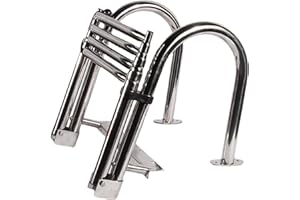 DDASAM Escaleras para Barcos telescópica Escalera Plegable para Barcos Acero Inoxidable Escalera de Barco de 4 Peldaños Escalera de Barco Portátil Escalera de Piscina para La Piscina De Yate De Barco Marino