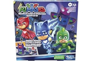 Hasbro Gaming PJ Masks - Juego de Mesa Rescate de la Base de Operaciones - Juego Preescolar - Incluye Torre de plástico en 3D
