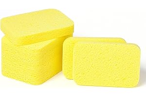 AYSATOGC 9 Stücke Malschwamm, Rechteck Schwamm Set Schwämmchen Schule Acrylmalerei Schwamm Malen Schwämmchen Synthetischer Kunst für Keramik Küche Schuhe Handwerk Farbe Gesichtsbemalung Hobbys(Gelb)