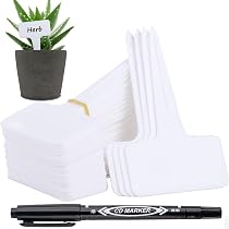 Lot 100 Étiquettes Plantes Réutilisables – Plastique Premium Blanc Avec Marqueur – Jardin, Potager, Fleurs