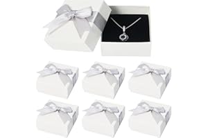 Nideen 6 Pack Small Gift Boxes, 7.5x7.5x3.5cm Jewellery Gift Box with Lids Ring Earring Bracelet Gift Box, Small Gift Boxes for Jewellery(Grey)