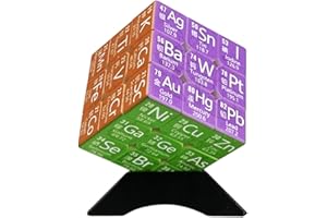 EDUCIENCE Cubo Mágico 3x3 Tabla Periódica - Cubo Rompecabezas 3x3x3 - Puzzle Inteligencia de Velocidad - Speed Cubo de Fácil Giro, Súper Duradero con Elementos Químicos Ciencia Tabla Periódica - Regalo Original