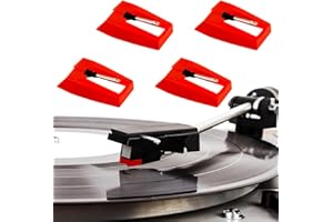 JYNXOR 4 Pcs Tourne Disque Aiguille Pointe De Lecture, Diamant Platine Vinyle De Remplacement Universelles,Saphir Pour Tourne Disque Ancien,Cellule Platine Vinyle Pour Tourne Disque Vinyle,Phonographe