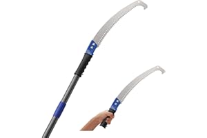 Harrms Astsägen Blau, Gartensägen für Bäume mit gebogener Klinge, Baumsäge mit langer Reichweite für Trimmer, Hof, Garten, Terrasse, Bäume, Äste, 7.5 FT(228 cm)