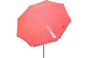 AKTIVE Sombrilla playa antiviento plegable coral Ø200, Con revestimiento plateado y protección UV 50, paravientos playa, sombrilla parasol grande, para-sol playa, sombrillas para playa (62244)