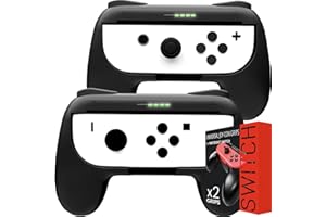 Orzly Grips (Poignées) Compatible avec Nintendo Switch Joy-Cons pour Plus De Confort - Twin Pack (2X Noir) Compatible avec Joy-Con Droite ou Gauche pour Nintendo Switch