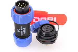 DRRI Weipu Raccord fileté SP21 7 broches à écrou arrière étanche Connecteur en plastique à connexion rapide pour lumières LED