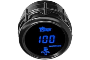 LKRXW Indicatore di Livello Carburante per Auto 52mm Livello Serbatoio Manometro 12V Blu Luce Digitali Olio Benzina Livello Strumenti Calibro Gauge Misuratore 0 a 100