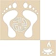 Incredible Gifts India DIY Rangoli Stencils for Floor - Lakshmi Charan (25cm x 25cm)