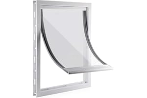 CEESC Large Dog Flap with Soft Transparent Magnetic Flap, For Pets Up To 45 kg, Snap-in Closing Panel Included, Premium PVC Plastic Pet Door for Large Dogs(XL,White)