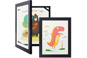 Dmyifan 2 Stück Bilderrahmen a4 Kinderzeichnungen, Kunstfotorahmen Befüllbarer Klapprahmen, Aufbewahrung Darstellung Kunstwerke, für Schule, Zuhause oder Büro