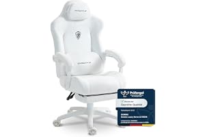 Dowinx Gamingstol, ergonomisk gamer-fåtölj gjord av mocka imitation med massagefunktion och ländryggsstöd, perfekt för vuxna, klarar upp till 150 kg