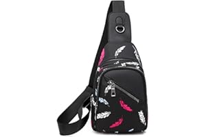 FANDARE Mujer Bolsa de Pecho Moda Bolsos Cruzados Niña Bandoleras Cruzada Deporte Ligero Mochila Viaje Ciclismo Intemperie Sling Bag Paño de Oxford Duradero