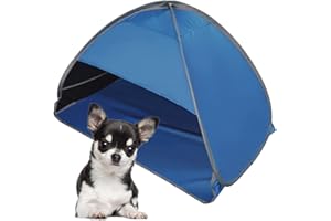 HACRAHO Tente de Plage Pop-Up Pliable - Abri Solaire Mini Tente Anti-UV Pour Extérieur, Camping, Pique-Nique - Noir, Colle Bleue, Taille M