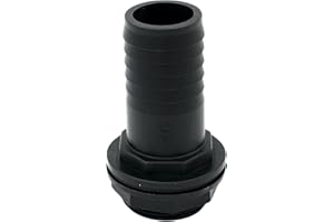 BT-AX Tankdurchführung Kunststoff G1 1/2" x 40mm Schlauchanschluss | Regentonnen Adapter mit Dichtung | IBC Zubehör & Wassertank Anschluss