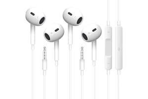 ASENTER 2 Pack Earphones Wired In-Ear Headphones Wired Earbuds Noise Isolating Headset with Built-In Microphone & Volume Control Compatible with 3.5mm Jack Devices