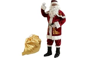 SELORE Déguisement de Père Noël pour Hommes Costume de Noël Homme Adulte