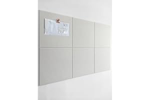 DECORETTA Cork Board Alternative - 6 Pack Felt Wall Tiles with Safe Removable Adhesive Tabs, Cork Boards for Walls Notice Board for Home Office and Classroom Pin Board Tack Board - Warm White