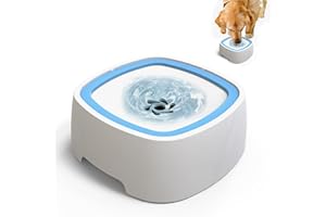 Bebedero Perro Antigoteo,Journeyside Bebedero Perro Tazón 1.5L,Bebedero Antigoteo Perro,Bebedero Perro Antigoteo para Gatos/Perros,Beber Tazón Anti-Slobber para Viajar/en la Casa (Blue)