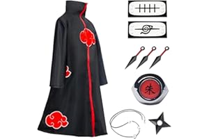QCCOSER Uchiha Itachi Mantel Anime Cosplay Kostüm für Kinder Erwachsener Unisex, Cosplay Halloween Weihnachten Party Kostüm
