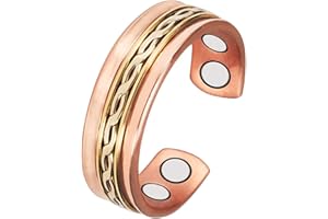 WOLLET YINOX Anneau de cuivre magnétique pour Les Homess Or Femmes CPR-0169R（60mm Or 70mm）