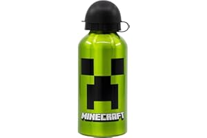 STOR Aluminiowa butelka dla dzieci - butelka dla dzieci - butelka na wodę wielokrotnego użytku Minecraft 400 ml