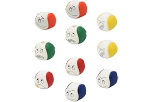 AolKee 10 Stücke Jonglingbälle Set für Anfänger, Mini Bunte Jonglierbälle Kinder, Jonglierbälle Erwachsene,Juggling Balls, Weiche und lustige Emoticon Jonglieren Kugeln für Jonglieren Spielzeug Spiel