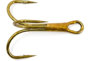 Phoxinus Bronze Treble Hooks - Freshwater and saltwater/sea fishing hooks - Bronzed hooks perfect for lures, spinners and traces. Ideal for pike, perch, trout, bass, mackerel, pollock, zander.