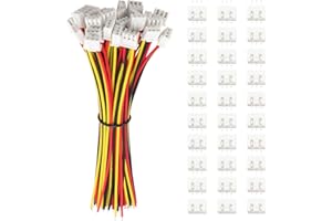 Lyeteung 30 Paia JST XH 2.54 3 Pin Connettore Spina, Micro JST XH 2.54 3-Pin Maschio Connettore con 150mm 22AWG Cavo & Femmina
