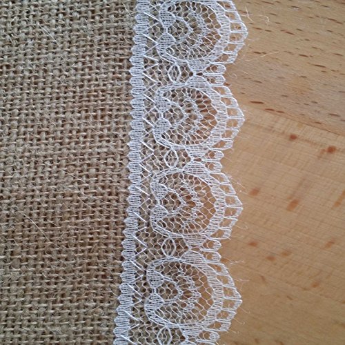 Juteläufer, 5-Meterrolle, mit Spitze, Tischläufer im Vintage Stil für Hochzeiten - 4