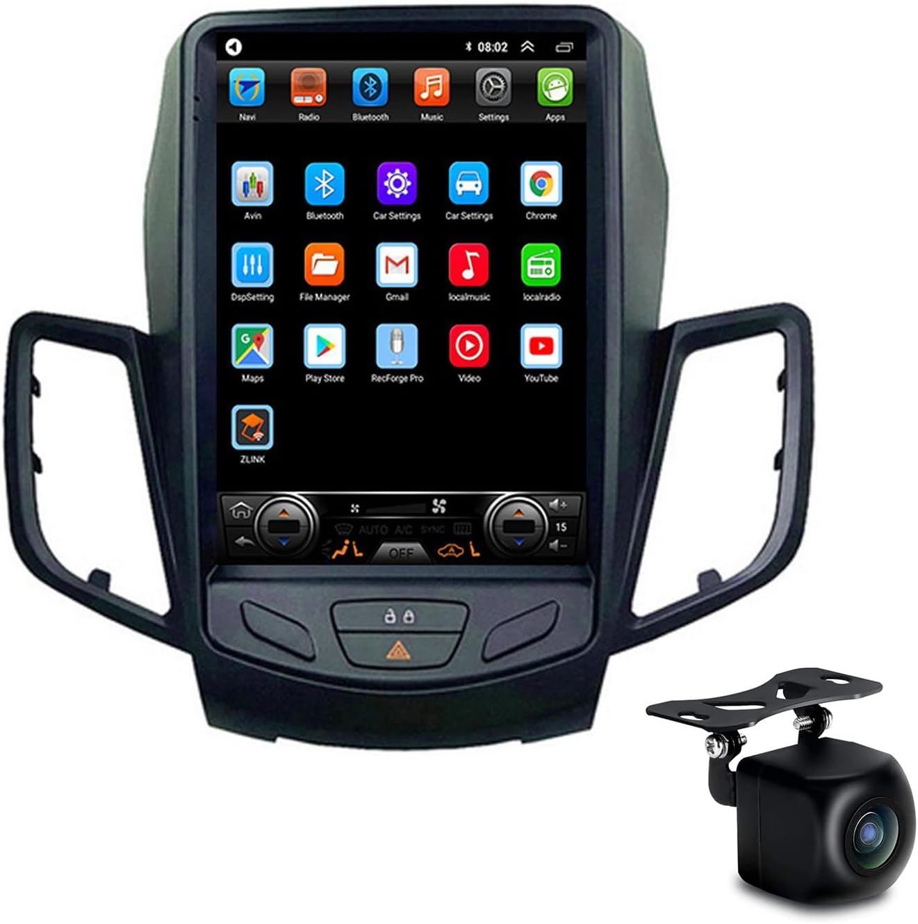Radio de Coche Android 12 Radio para Ford Fiesta 2009-2017 Navegación GPS 9,7 Pulgadas Unidad Principal HD Pantalla Táctil Reproductor Multimedia Compatible con WiFi Bluetooth SWC FM USB Cámara HD