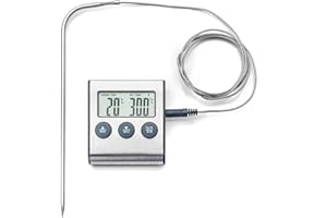 Ibili Digital/Magnetic Thermometer with Probe, Stainless Steel, Silver/White, 6 x 7 x 30 cm