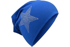 Miobo Berretto Slouchy per Bambini, Cotone, Stella con Strass
