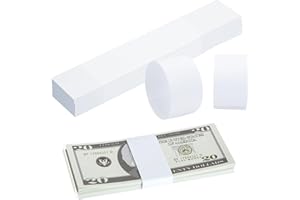 DONGNESI 100PCS Money Bands for Notes UK, Paper Bands for Bank Notes, Self Adhesive Currency Straps, Blank White Banknotes Band for Cash, Bundles Bill Wrappers for Wraps Money Organizing
