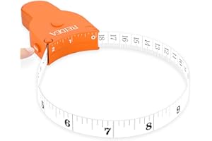 REIDEA Body Measuring Tape (Clip-n-Lock, Eject Release, Retract) 150cm/60in, M2 Upgraded Self-Measuring Tape for Tracking Weight Loss, Tailoring, Handcrafts, Clothes, Orange