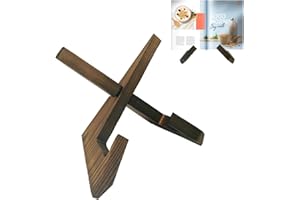 KRYMSON 1 supporto per libri di cucina color antracite, supporto per libri di cucina in legno, portatile, stabile e multifunzionale