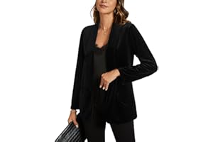 MINTLIMIT Women Casual Velvet Blazers Shawl Lapel Open Front Work Suit Long Sleeve Office Blazer Jacket with Pockets 2025 Fall