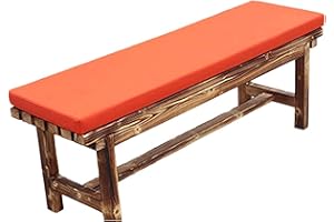 Waigg Kii Waterproof Garden Bench Cushion 2/3 Seater Outdoor Indoor,100/120cm Garden Bench Cushions Seat Pad Mat for Swing Patio Garden Home (100x40cm,Orange)