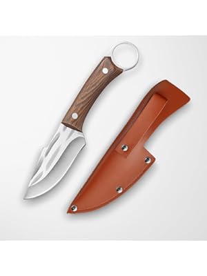 Machado Hybrid Hand-Sharpened Mongolian Knife with Leather Sheath - Forged Boning Multipurpose Meat Cleaver Butcher Knives Home & Kitchen