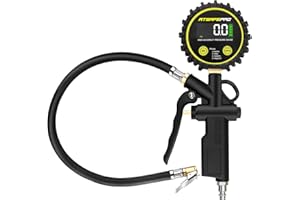ATsafepro Numérique Gonfleur Pneus Voiture 14 Bar 200 PSI,3-en-1 Professionnel Numérique Manomètre Pression Pneu Haute Précision 0.01Bar 4 Unités, Accessoires Voiture Pour Vélo, Camion, Moto