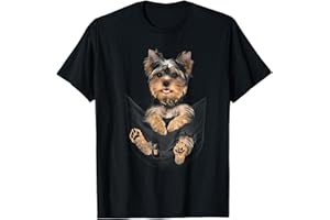 YORKIE PUPPY IN POCKET T-SHIRT Yorkie-T-Shirt mit Welpenmotiv T-Shirt