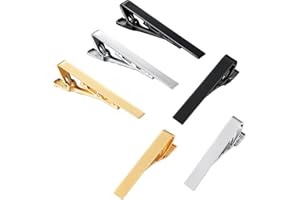 DREAM HORSEX 6 Pezzi Fermacravatta,Fermacravatta Argento Nero Oro,Fermacravatta Slim Uomo,Fermacravatta Rame,Fermacravatta Sottile