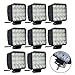 Produktbild VINGO® 8X 48W LED Arbeitsscheinwerfer Größe 110 x 110 x 72mm Rückfahrscheinwerfer Weiß 6500K für KFZ Traktor Bagger Offroad SUV