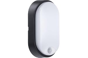 Luceco LED Eco ytterlampa oval, med PIR rörelsesensor, 10 watt