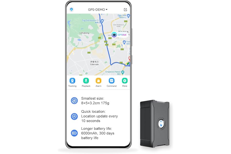GPS Tracker Tracker for Car Motorcycle and Dogs, 90 Days Standby 6000mAh, Anti-Theft Alarm, Global Real Time Tracking – Free SIM Card, App Included, Hidden GPS Tracker